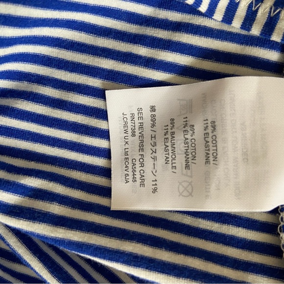 J. Crew off the shoulder ruffle bodysuit Blue and white striped - XS - NWT - Picture 6 of 8